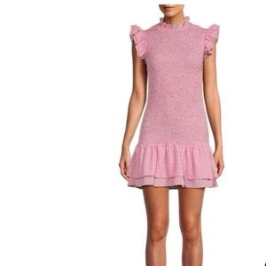 French Connection Small Elao Verona Crepe Mini Dress Pink S